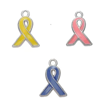 30PCS Culoare Smalt Breast Cancer Awareness Ribbon Charm Pandantiv Bijuterii Legăna Pentru DIY Colier&Bratara&Cercei Legăna cu Bijuterii