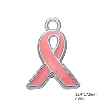30PCS Culoare Smalt Breast Cancer Awareness Ribbon Charm Pandantiv Bijuterii Legăna Pentru DIY Colier&Bratara&Cercei Legăna cu Bijuterii