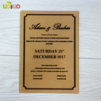30pcs gravate cu laser sau print clar acrilic carte de invitatie de nunta personalizate carte de invitație foaie acrilic