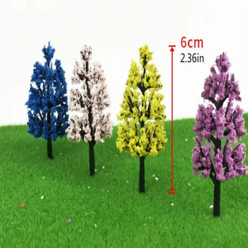 30pcs/lot Arhitectural Model de Culoare Copac Pentru Ho Tren Layout Model Scena