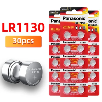 30PCS/lot PANASONIC Original LR1130 189 Alcaline de 1,5 V Baterii AG10 LR54 SR1130W Buton Baterie 0%Hg pentru control de la Distanță