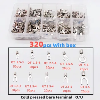 320pcs cutie presat la rece terminal bloc în formă de U O-cupru în formă de nas sârmă conector de alimentare de 0,5-4mm patrati de cabluri accesorii