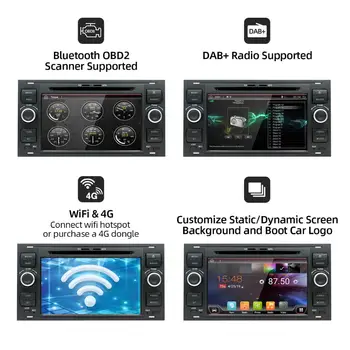 32G Android 10 Audio Auto Pentru Ford Mondeo, S-max, Focus C-MAX, Galaxy Fiesta Fusion 2 DIN Masina DVD player, Radio, GPS, Stereo Navigare