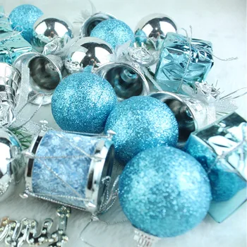 32pcs/lot Aur Albastru Fulg de zăpadă Pom de Crăciun Agățat Decoratiuni Acasă Ornamente pentru Pomul de Craciun Decor de Anul Nou