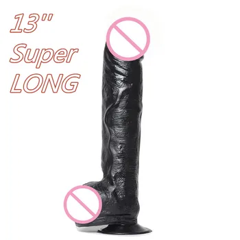 33*6.5 cm Gigant Imens Vibrator Super Mare Penis Cu ventuza Anal, Dop de Fund de Mare Dong Realist Penisul Jucarii Sexuale Pentru Femei