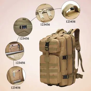 35L Militari Tactical Assault Pack Rucsac de Armata 3P Impermeabil Bug Out Bag Mic Rucsac pentru Drumeții în aer liber Camping Vânătoare