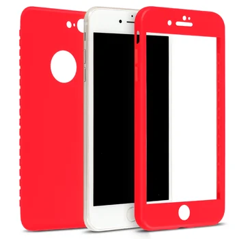 360 de Grade Full Cover Silicon pentru iPhone 6 6s Caz XS Max XR X Roșu Moale Caz Pentru iPhone 6Plus 7Plus 8Plus 5 5S SE 7 8 Caz Coque