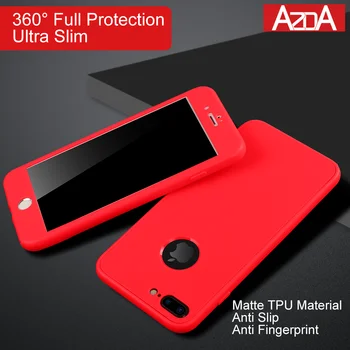 360 de Grade Full Cover Silicon pentru iPhone 6 6s Caz XS Max XR X Roșu Moale Caz Pentru iPhone 6Plus 7Plus 8Plus 5 5S SE 7 8 Caz Coque