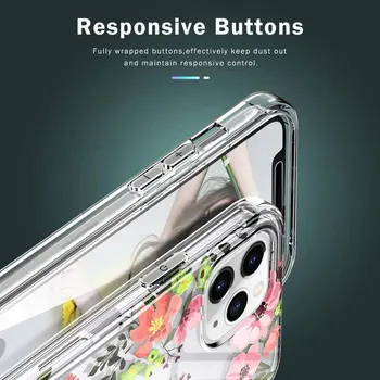 360 de Protecție a Corpului Complet Bara de protecție Destul de flori, Sclipici Bling Caz Built-in Ecran Protector pentru iPhone 12 Mini,iPhone 12/12 Pro