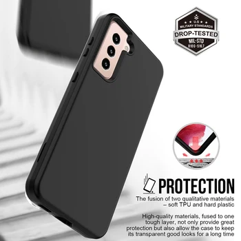 360 de Protecție a Corpului Complet Hibrid Armura Caz de Telefon Pentru Samsung Galaxy S21 Plus Coque PC Silicon S21 Ultra rezistent la Socuri Bara de protecție