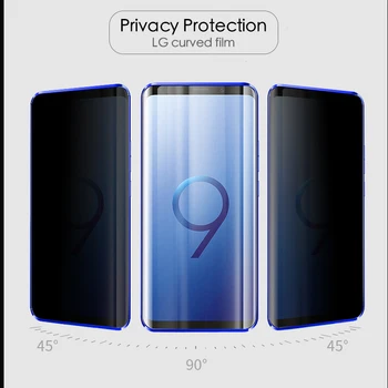 360 Magnetic Anti-Peeping Temperat Caz de Telefon Pentru Samsung Galaxy S20 Ultra S10 S9 S8 Plus de Intimitate Caz Anti-spy Capac Metalic