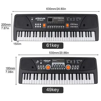 37 / 49 / 54/ /61 Chei Electronice Tastatură Pian Digital Music Key Bord cu Microfon Copii Cadou Muzical Iluminare