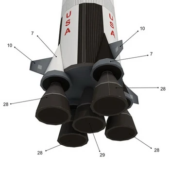 37cm 1:300 Racheta Saturn V Model din Hârtie DIY Puzzle Manual de Spațiu 3D Origami Hârtie de Artă de Jucărie
