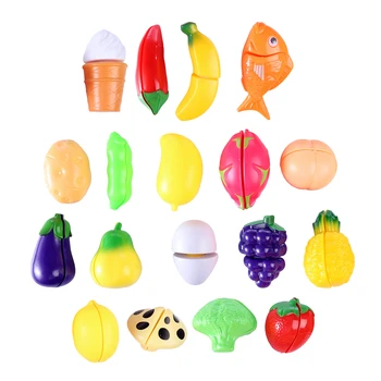 37pcs clasic joc de simulare de bucătărie serie de jucării de Tăiere de Fructe și Legume, Jucării Montessori educația Timpurie cadouri cu coș