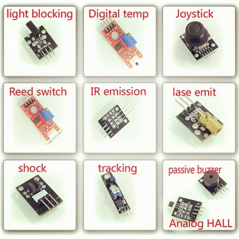 37pcs/lot Modulului Senzorului de Bord Set Kit Pentru Arduino Kit Diy Raspberry Pi 3/2 Model B 37 de Tipuri De Hit cu Laser Senzor de Temperatură