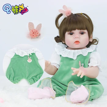 38/48cm Renăscut Baby Doll Dantela Rochie Verde Drăguț Moda schimb Lavabil Fată Băiat de Vacanță Cadou Papusa Accesorii de Îmbrăcăminte