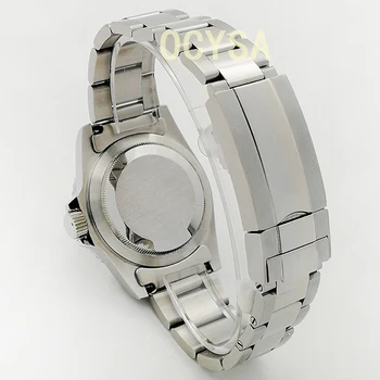 39.5 mm barbati ceas automată mecanice steril dial oțel shell luminos negru cadru de aluminiu cu două sensuri de rotație data