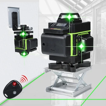 3D 4D Nivel cu Laser 360 De Roti Auto de Auto-Nivelare Linie Verde cu Laser Laser de Nivel Măsură de Bandă Verticală și Orizontală Instrument de Măsură