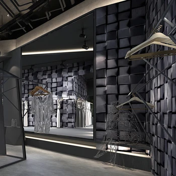 3D, Abstract, Negru, Alb, Gri Zăbrele Tapet Modern Restaurant de Moda Magazin de Îmbrăcăminte Perete de Fundal Rola de Hârtie Pentru Pereți 3 D