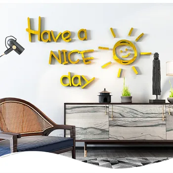 3D Acril Zâmbet de Soare Mirro Autocolante de Perete pentru Copii Dormitor Camera de zi de Decorare DIY FRUMOASĂ ZI de Autocolante de Perete Decor