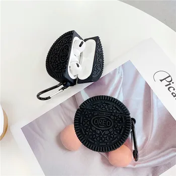 3D Amuzant Cookie-uri pentru Căști Cazuri Cu cârlig Pentru Apple Airpods 1/2/pro 3 Drăguț Silicon Cască de Protecție Acoperă