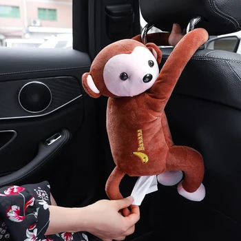 3D Animal de Pluș Auto, Cutii de Țesut desen Animat Maimuță Agățat în Formă de Ornament Șervețel de Hârtie Titularii de Cazuri de automobile Accesorii de Interior