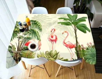 3D Colorat Peisaje Naturale Flamingo fata de Masa Bumbac Îngroșa Dreptunghiulare/Rotunde fata de Masa pentru Picnic Nunta Petrecere