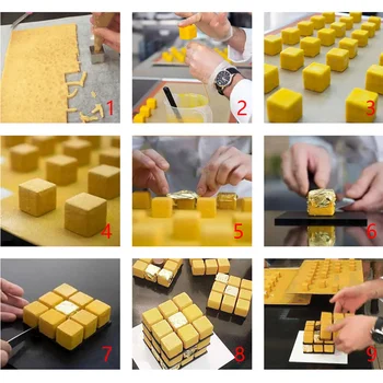 3D Cub de Metal Mucegai Tort cu Trei straturi de Mousse de Rotație Desert Tort Fondant Decorarea Reposteria Coace Mucegai Instrument