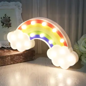 3D Curcubeu de Modelare a CONDUS Lumina de Noapte Decorative Dormitor Lampa cu Baterii pentru Fete pentru Copii Camera Copilului Lampă cu LED-uri LB88