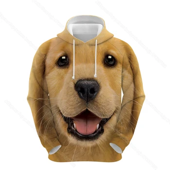 3D de Animale Drăguț Câine, Rasa Golden Retriever Pug Tricou pentru Femei Pulover de Streetwear Primăvara Iarna Unisex Hanorace Sudadera