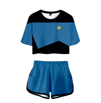 3D Două Bucăți Seturi tricou+pantaloni scurti Haine de Vânzare Fierbinte Science-Fiction Serialul de TELEVIZIUNE Star Trek: Scurt Călătoriile Cosplay Hip Hop Casual Femei