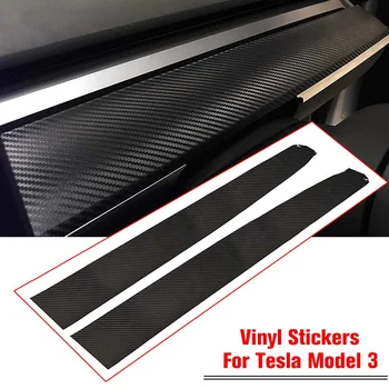 3D Fibra de Carbon de Vinil Lemn Folie Auto Interior tablou de Bord Autocolante, Autocolant Auto Accesorii pentru Tesla Model 3