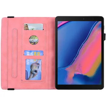 3D Flori în Relief pentru Galaxy Tab 10 1 2019 Cazul SM-T515 SM-T510 Flip Stand Piele Smart Cover pentru Samsung Galaxy Tab 10.1