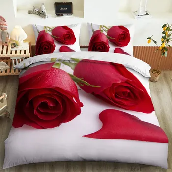 3D Frumoase flori de imprimare set de lenjerie de pat duvet cover model floare home textile lenjerie de pat acoperă cu capacul perna
