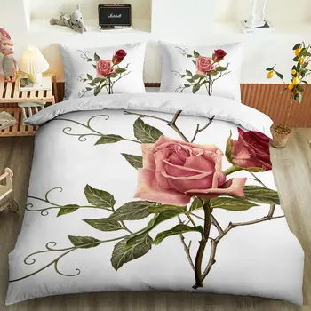 3D Frumoase flori de imprimare set de lenjerie de pat duvet cover model floare home textile lenjerie de pat acoperă cu capacul perna