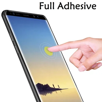3D Full Adeziv S8 S9 Sticla Temperata Pentru SAMSUNG S8 Caz Prietenos Plin de Lipici Folie de protectie Ecran Pentru Galaxy S8 S9 Plus Nota 8
