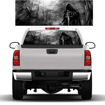 3D Grim Reaper, Moartea Pădure Fereastra din Spate Grafic Autocolant Auto Camion SUV Van Decal Impermeabil si detasabil