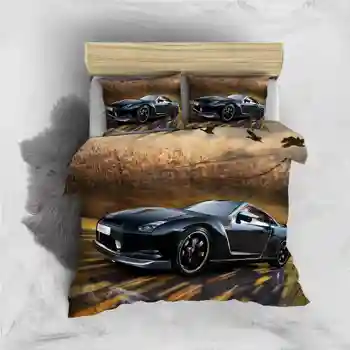 3D Home textile băieți set de lenjerie de pat duvet cover set și 2 fețe de pernă/3pcs copii set de lenjerie de pat de Desene animate masina sport