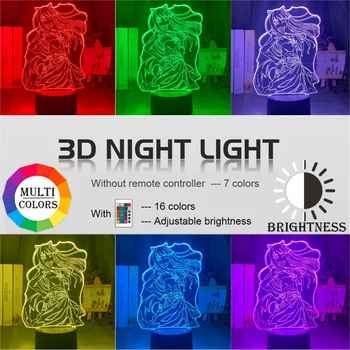 3d Lampa de Ajutor Fox Senko San Figura Veioza Culoare Schimbare Usb Baterie Lumina de Noapte pentru Fete Dormitor Decor de Lumină Holo