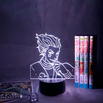 3d Lampa Hisoka Copii Lumina de Noapte Cadou Led cu Senzor Tactil Colorat Dormitor 3d Lampa Anime Hunter X Hunter Lumina Decor Cool Gadget-uri