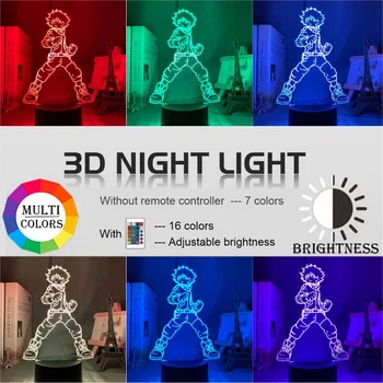 3D Lampa Izuku Midoriya Figura Dormitor Copii Veghe Led cu Senzor Tactil de Iluminat Cameră Anime Eroul Meu mediul Academic Cadou Led Lumina de Noapte