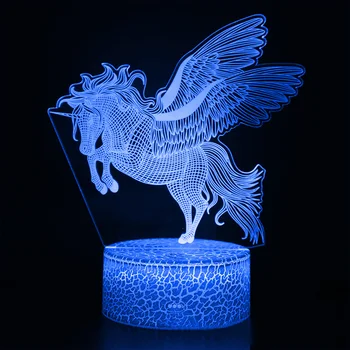 3D LED Lumina de Noapte de la Distanță și Control Tactil Unicorn-seria 16 de Culoare Schimbare LED Masă Lampă de Birou Copii Cadou de Crăciun 3D LED Lumina de Noapte