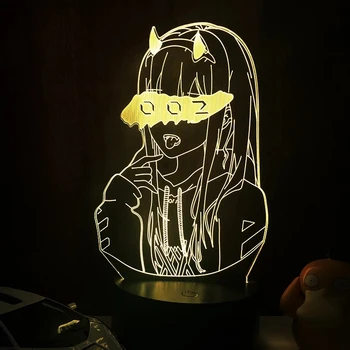 3D Led Lumina de Noapte DRAGĂ în FRANXX Zero Doi 002 Pentru Cadou de Crăciun și de Decorare Dormitor Anime Lampă de Iluminat cu Led