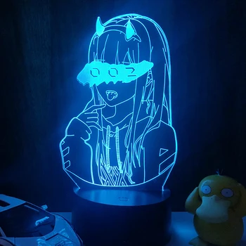 3D Led Lumina de Noapte DRAGĂ în FRANXX Zero Doi 002 Pentru Cadou de Crăciun și de Decorare Dormitor Anime Lampă de Iluminat cu Led