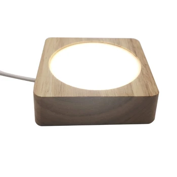 3D LED Noapte Lumină Lampă de Masă USB Cristal de Sticlă, Rășină de Artă Ornamente Stand de Bază X6HD