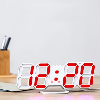 3D, Luminos din Plastic LED ceas Digital de Perete, ceas de birou ceas cu Alarmă Temperatură-Timp de Afișare a Calendarului Modern Simplitate
