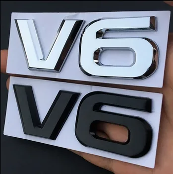 3D Masina de metal Embleme Logo-ul Decal Insigna Autocolant Pentru V6 Mercedes BMW Audi Ford Fiesta Mustang Ranger Nissan, Toyota, Honda Styling