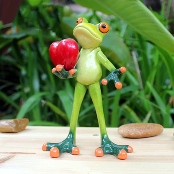 3D Mini Ambarcațiunile de Rășină Creative de Echitatie Broasca Model Figurine de Desene animate Drăguț Broasca Biroul de Acasă de Masă Decor Cadou Ziua de nastere Prezent Noi