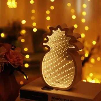3D Noutate Stele Nor Pom de Crăciun Lumina de Noapte Infinită Oglindă Tunel Lampa Creative LED Lampă Oglindă Pentru Copii Baby Jucarie Cadou