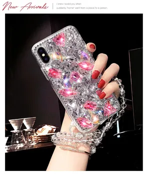 3D Pietre Acoperire Moale pentru Iphone 11 Pro MAX 5 6 6S 7 8 Plus X Xs Max XR Lux Bling Diamante de Cristal Stras Caz de Telefon